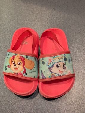 Kids Pink Paw Patrol Slide Sandals